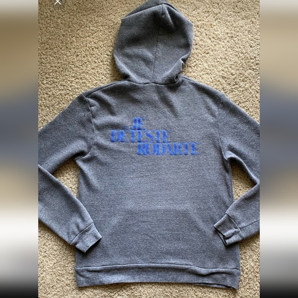 Rodarte love hate gray sweatshirt hoodie lounge Sz Medium - Picture 2 of 4